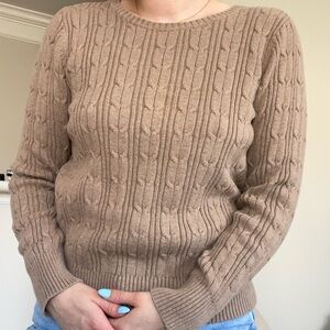 Vintage St. John’s Bay Cotton Cable Knit Brown Sweater